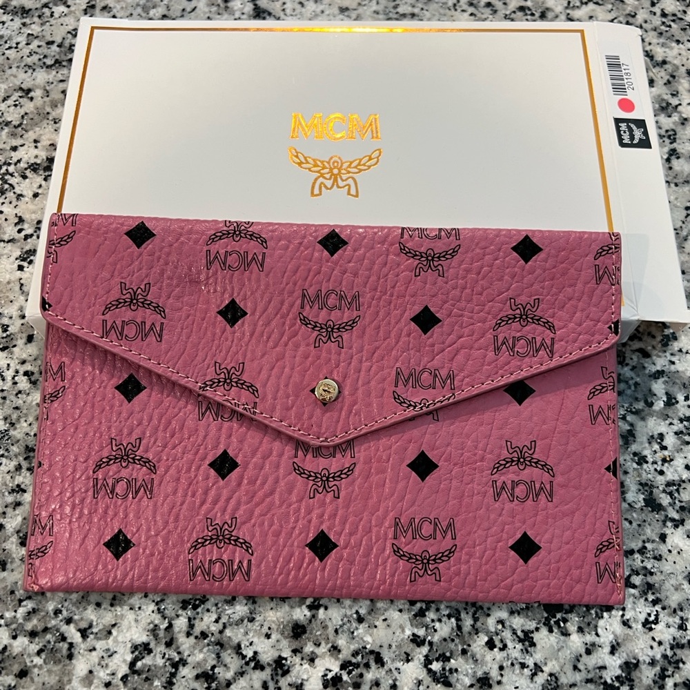 MCM Pink Envelope Clutch